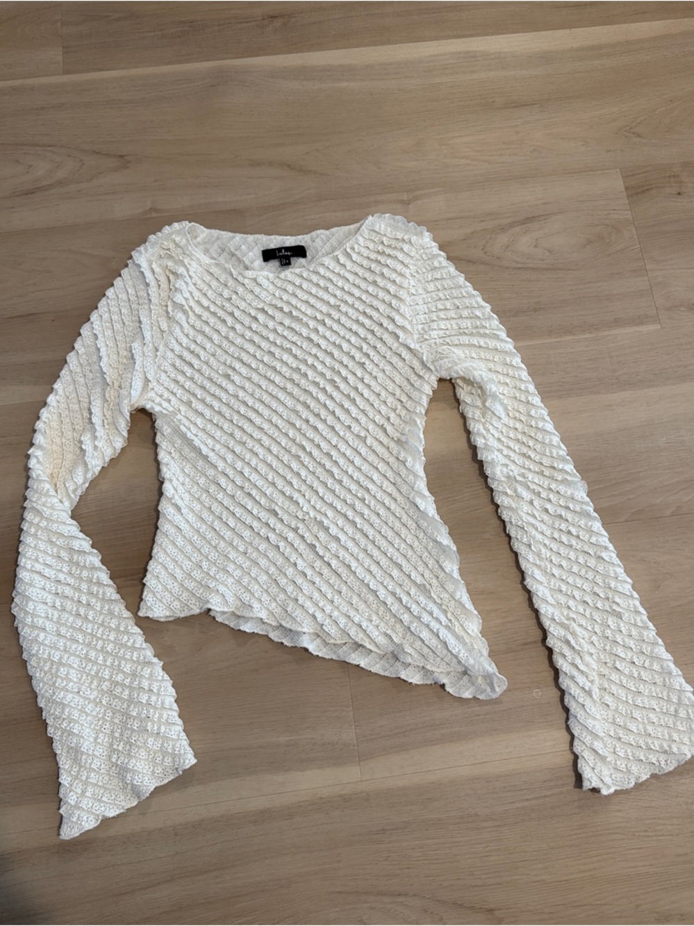Lulu's Cream Lace Textured Layered Top